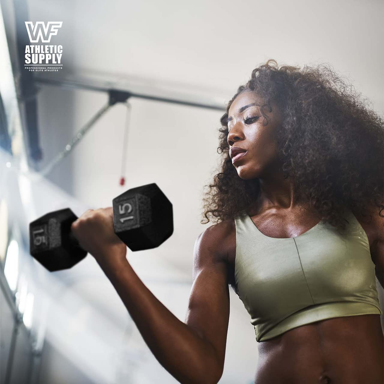 WF Athletic Supply 5-25 Lb Cast Iron Dumbbells Set with A-Frame Storage Rack - Solid Gray/Black Hexagon Free Weights for Weightlifting, Strength Training & Home Gym | Durable Fitness Equipment for Men & Women | Perfect for Garage, Basement & Home Workouts