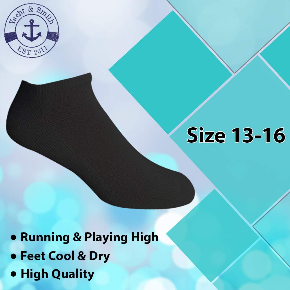 Yacht & Smith Men's No Show Ankle Socks - Bulk Wholesale Cotton Athletic Socks for Big & Tall (Size 13-16) - Perfect for Running, Gym & Casual Wear