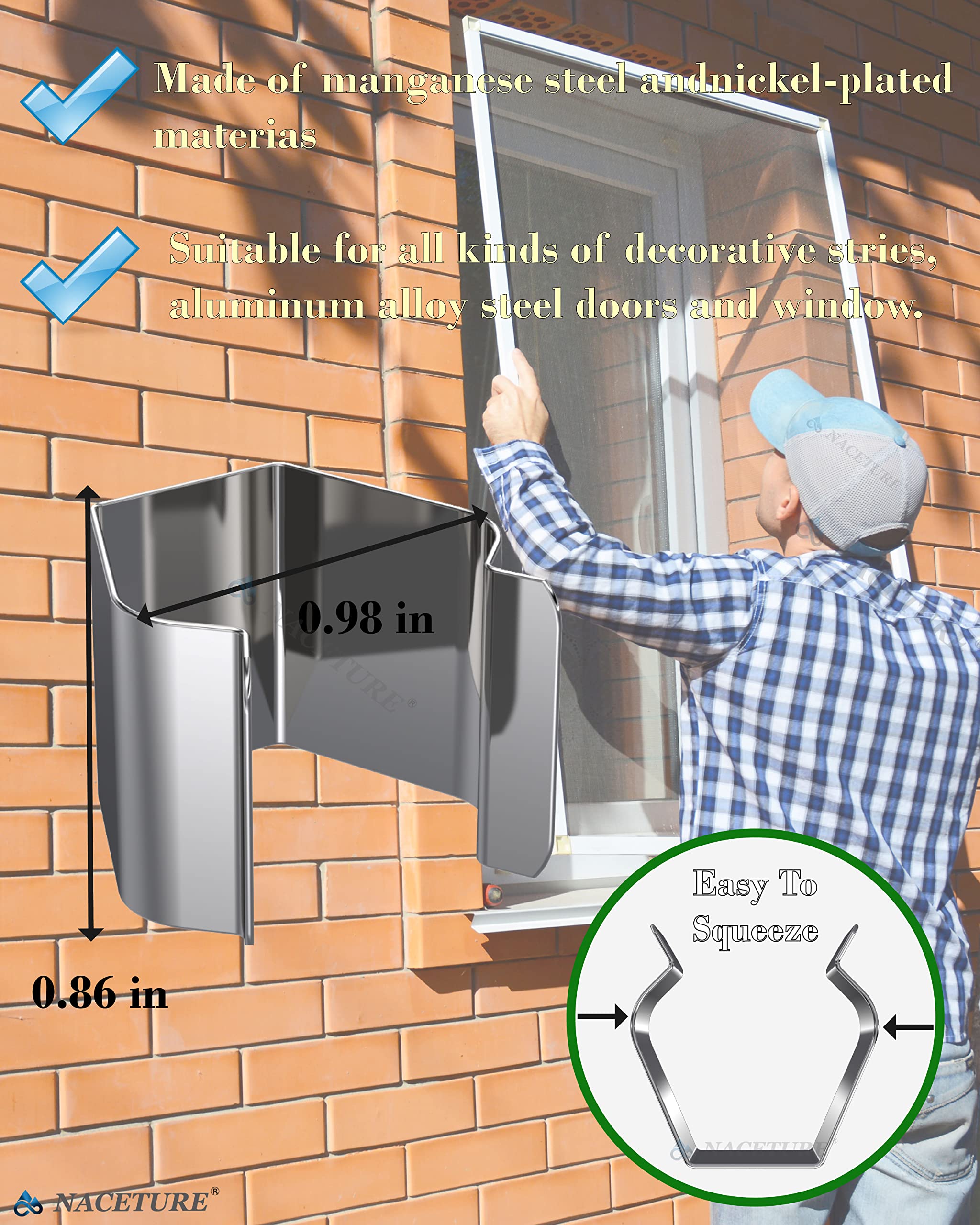 20 Pack Screen Door Installer Clips - Heavy Duty Screen Retainer Clips for Rescreening Windows & Doors | Perfect for Patio, Garage & Home Screen Repair | Durable Mesh Screen Fasteners for DIY Projects