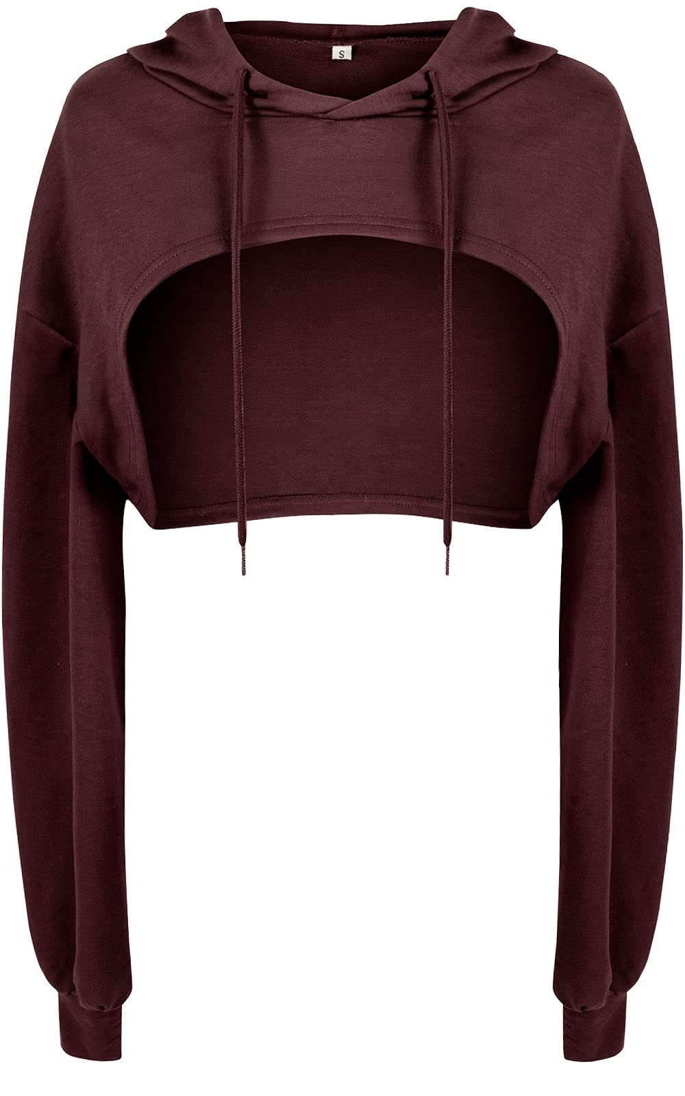 BEJONS Women's Long Sleeve Cropped Hoodie - Super Short Crop Top Sweatshirt for Punk, Hip Hop, Dance, Rave & Streetwear Fashion | Gym, Concert, Party, Night Out