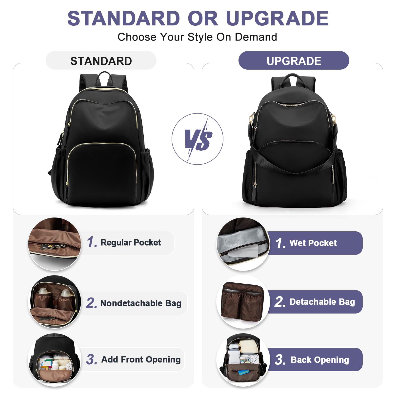 **Waterproof Diaper Backpack for Boys & Girls – Large Multi-Functional Baby Bag with Insulated Pocket | Perfect Baby Shower Gift & Registry Essential for New Moms (Black)** – Ideal for Travel, Daycare & On-the-Go Parenting