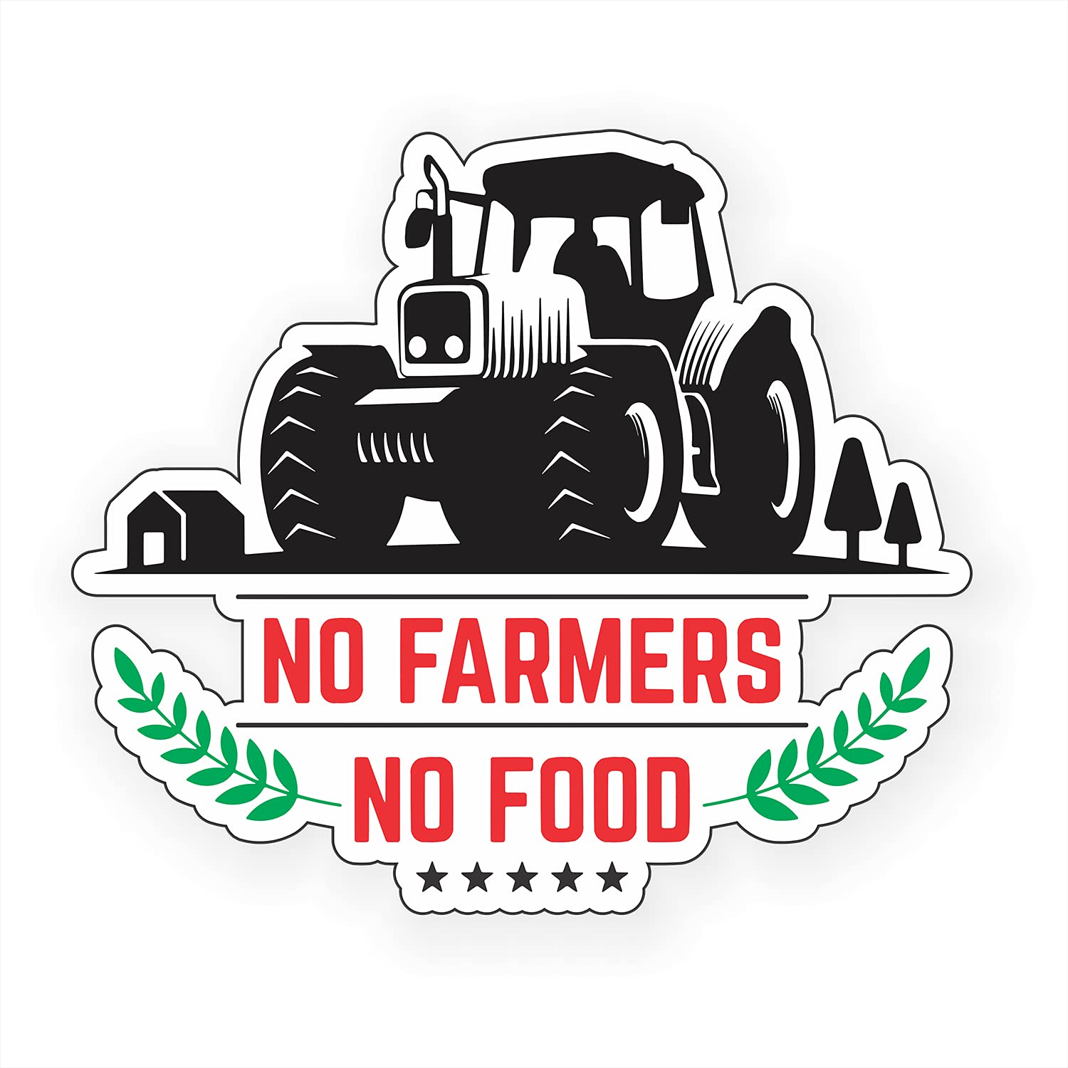 Printjas No Farmers No Food Car & Motorcycle Stickers - Pack of 3 - Waterproof Vinyl Decals for Bumpers, Laptops, Helmets & Windows