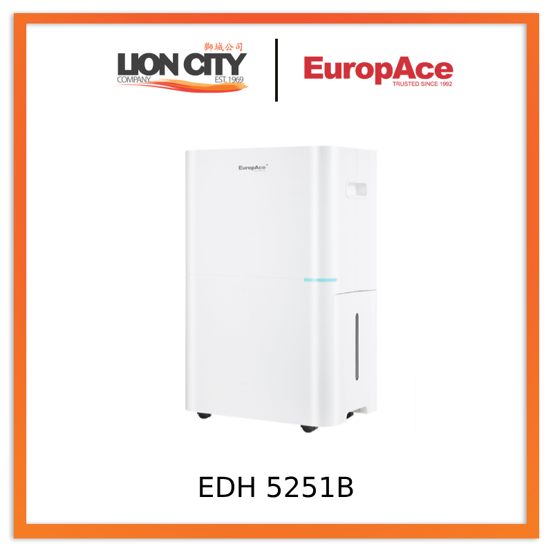 Europace EDH 5251B 4-in-1 25L Dehumidifier with HEPA Air Purifier & Ionizer - White (EDH5251BWH) for Home, Basement, Bedroom, and Office Moisture Control