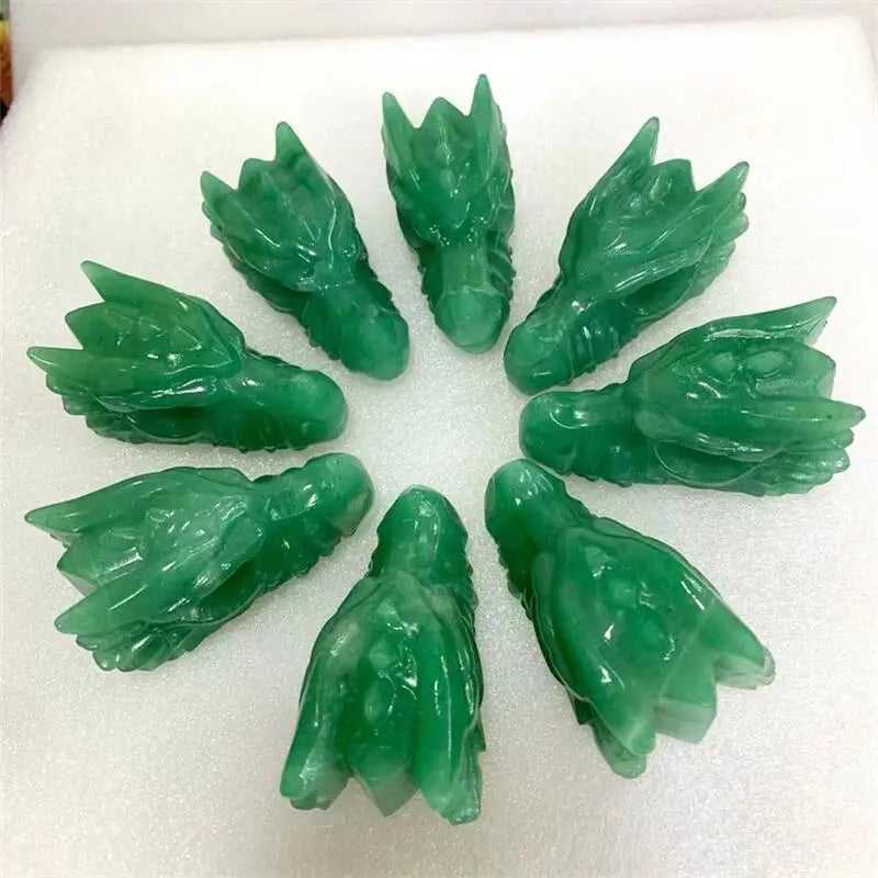 7.5CM Natural Green Aventurine Dragon Skull Carving - Handcrafted Animal Statue for Home Decor, Office Display & Spiritual Healing | Unique Holiday Gift, Feng Shui Decor & Meditation Aid (1 Piece)