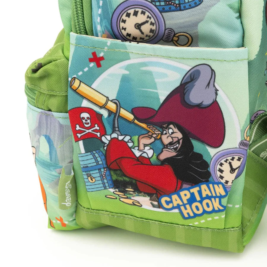 Disney Peter Pan Mini Backpack for Kids - 13 Inch Nylon School Bag with Adjustable Straps - Perfect for School, Travel & Disney Theme Parks