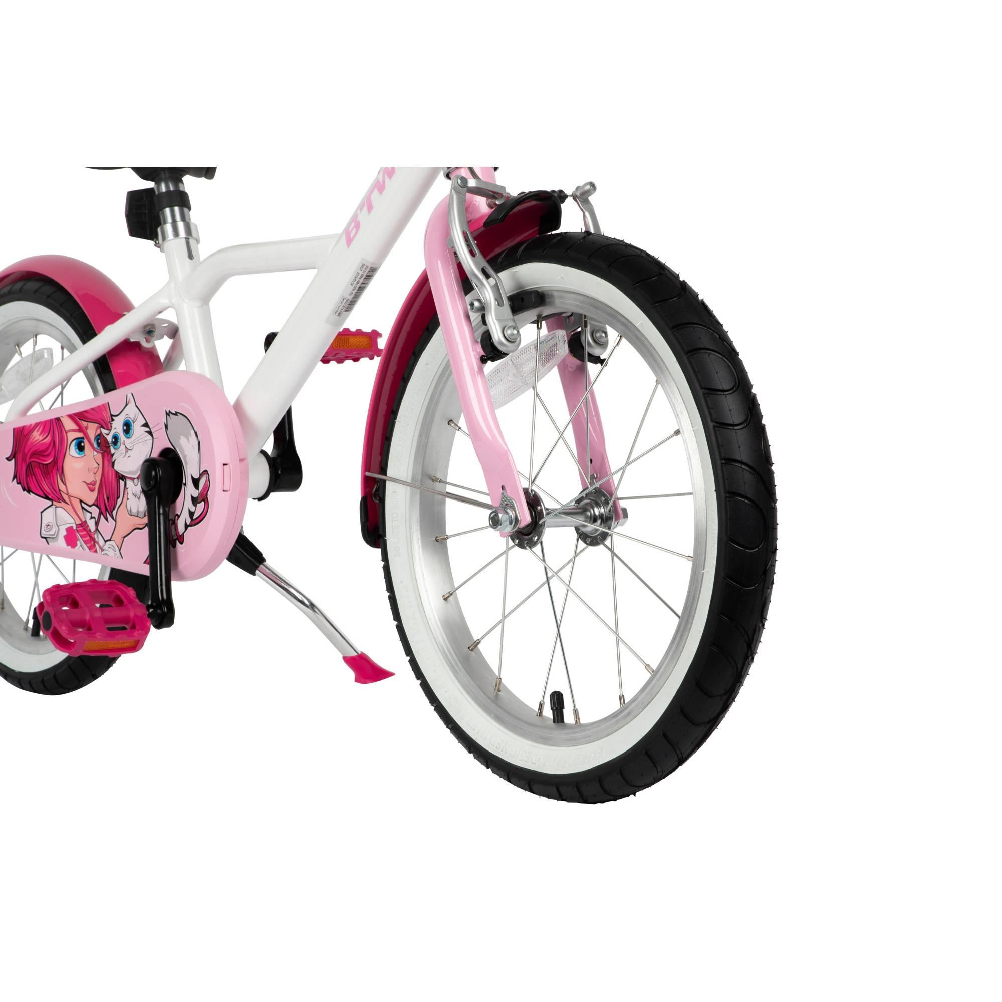 Btwin HYC500 Girls' Hybrid Bike 16 Inch for Kids Age 3-7 to 4-0 | Perfect for Neighborhood Rides, Park Adventures & Learning to Cycle