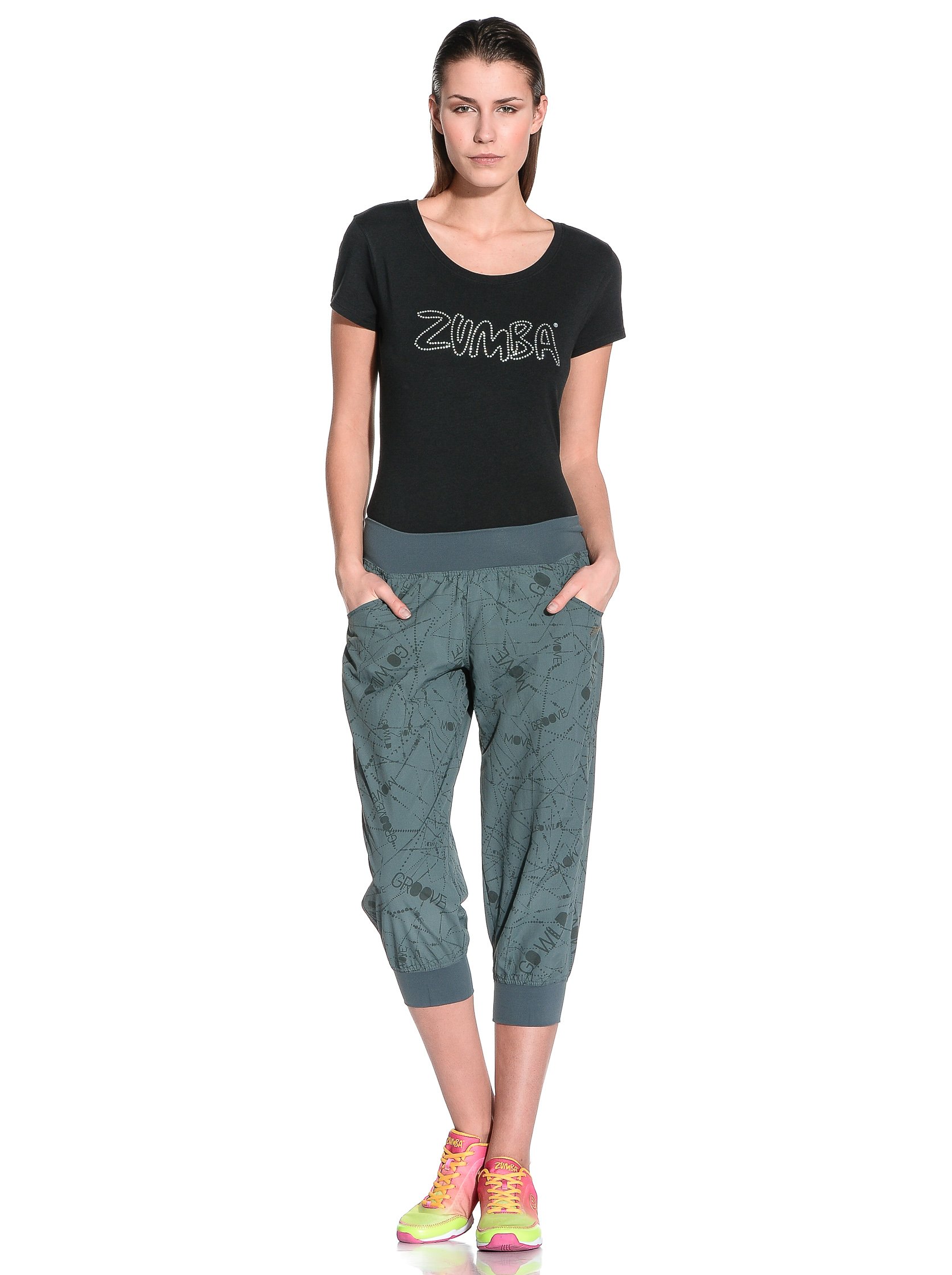 Zumba Fitness Cargo Capri Pants for Women - Comfortable Workout Leggings with Pockets for Dance, Yoga & Gym - Perfect for Zumba Classes & Active Lifestyle