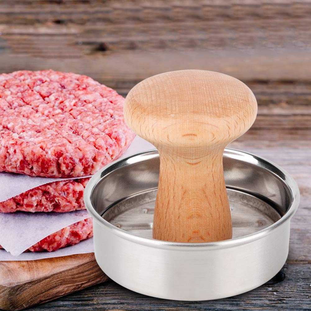 Stainless Steel Hamburger Press - Non-Stick Burger Patty Maker for BBQ, Grill & Stuffed Burgers - Perfect for Homemade Beef Patties & Backyard Cookouts