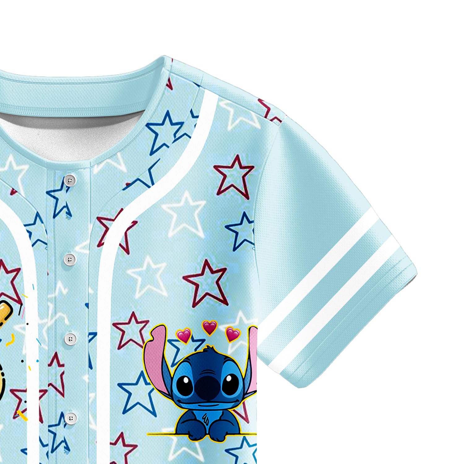 Girls Baseball Jersey Set - Cartoon Monster Print Softball Shirt & Shorts for Kids Ages 4-12 | Breathable Mesh Button Down Outfit for Little League Games & Casual Play