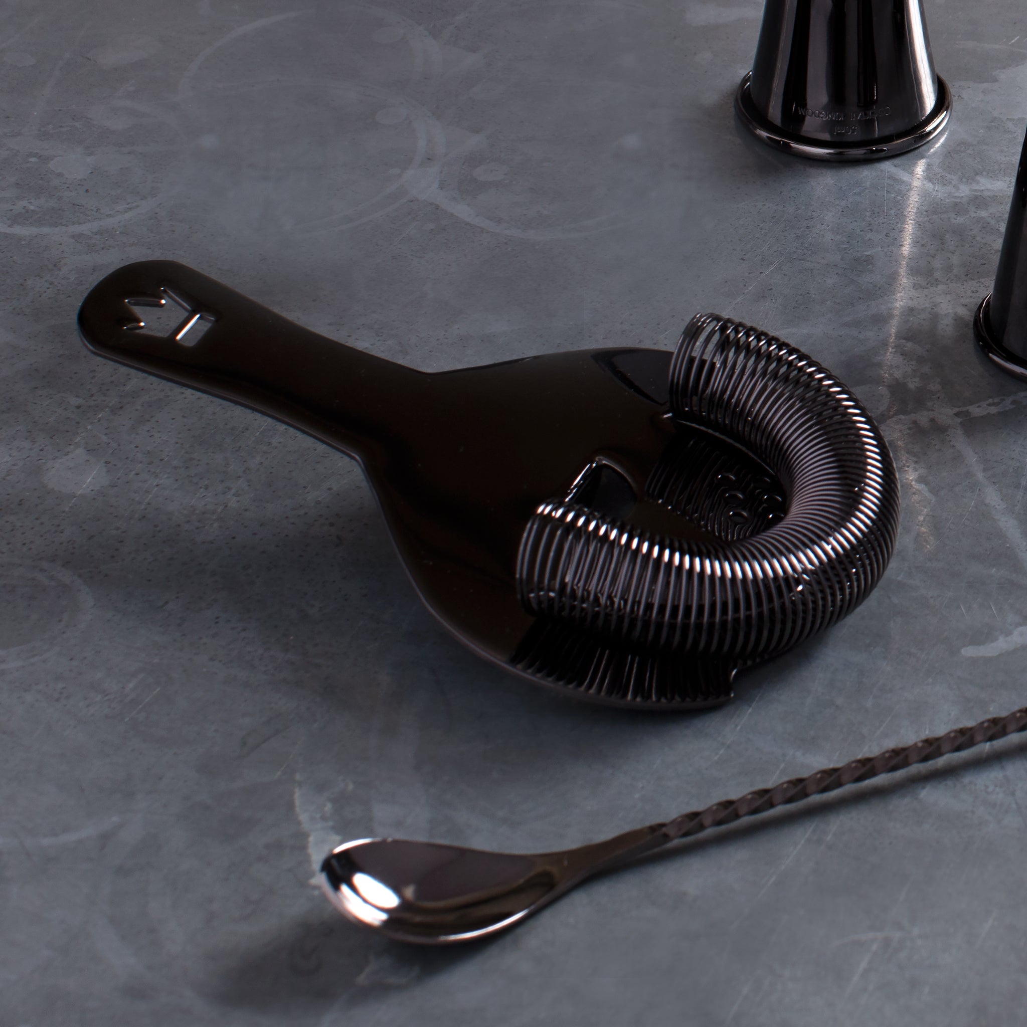 Premium KORIKO® Cocktail Strainer - Gunmetal Black Bar Tool for Professional Mixologists & Home Bartenders | Perfect for Crafting Martinis, Margaritas & Classic Cocktails