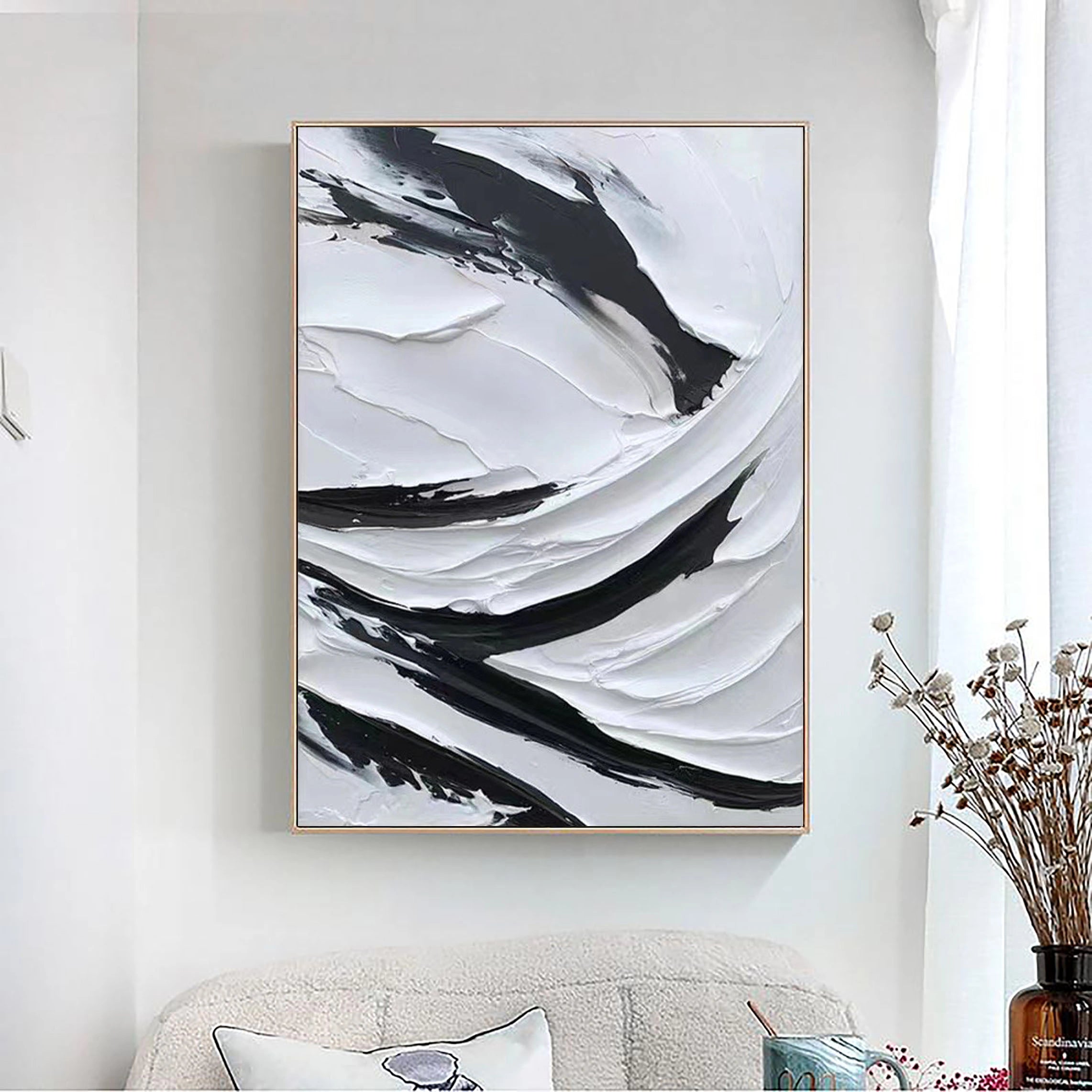 Minimalist Textured Plaster Art Painting - Modern Abstract Wall Decor for Living Room, Bedroom & Office | #MM043