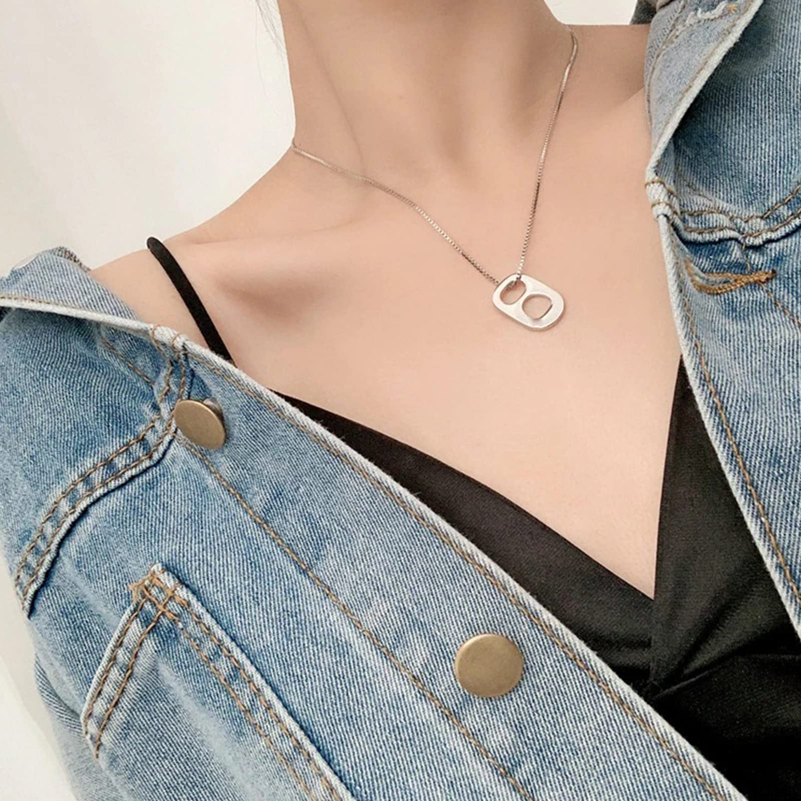 HUASAI Soda Tab Necklace for Women - Trendy Soda Cap Pendant Jewelry - Perfect for Summer Outfits, Beach Vacations & OBX Style Accessories