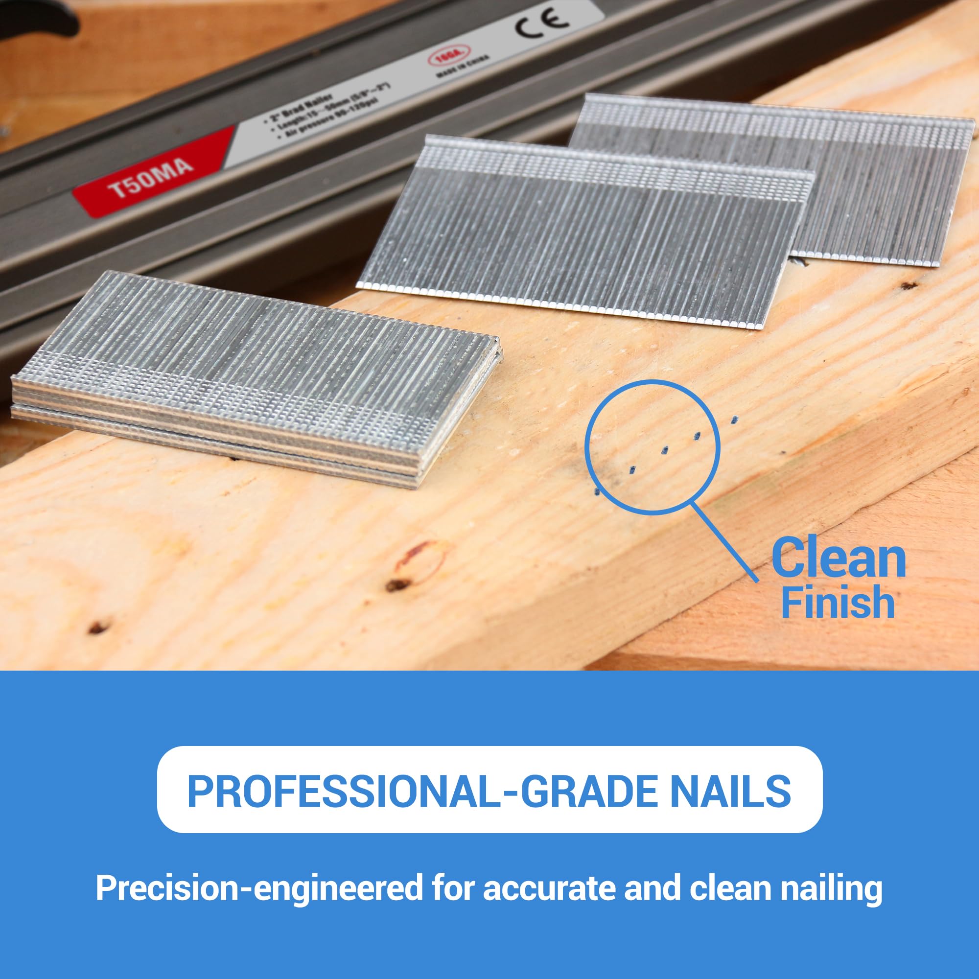 16 Gauge Galvanized Finish Nails 7/8 Inch - 2,500 Count for Electric/Pneumatic Nail Guns - Ideal for Trim Work, Crown Molding, and Baseboard Installation