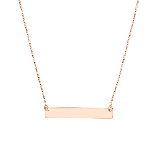14K Gold Personalized Mini Bar Necklace - Engravable Nameplate Pendant for Women - Perfect Gift for Anniversary, Birthday & Valentine's Day