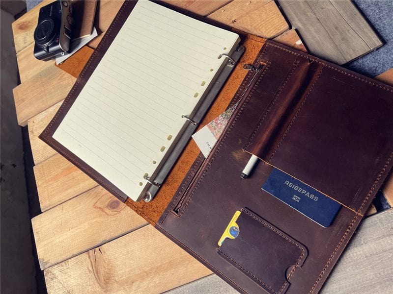 Personalized Refillable Leather Journal with Zippered Pocket - Perfect for Travel, Note-Taking & Gift Giving
