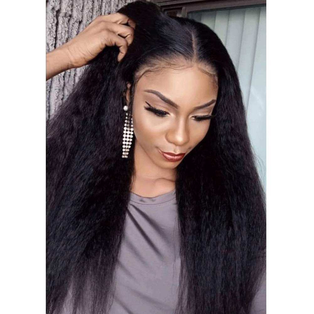 360 Lace Frontal Wig Pre Plucked 9A Brazilian Human Hair - Fake Scalp Small Cap Glueless Kinky Straight 10