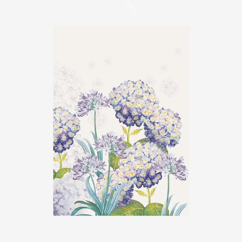 Garnier Thiebaut Jardin D'Hortensias Blue Kitchen Towel - Premium Absorbent French Dish Cloth for Cooking, Baking & Kitchen Cleaning