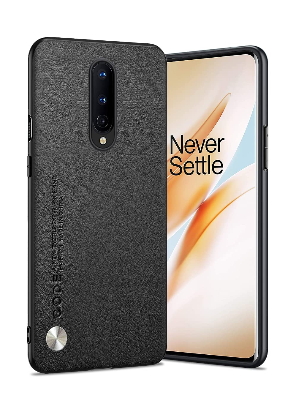 Premium Soft TPU Artificial Leather Case for OnePlus 8 - Ultra Lightweight & Camera Protection Cover (Black) | Not Compatible with Verizon | Perfect for Daily Use, Travel & Work