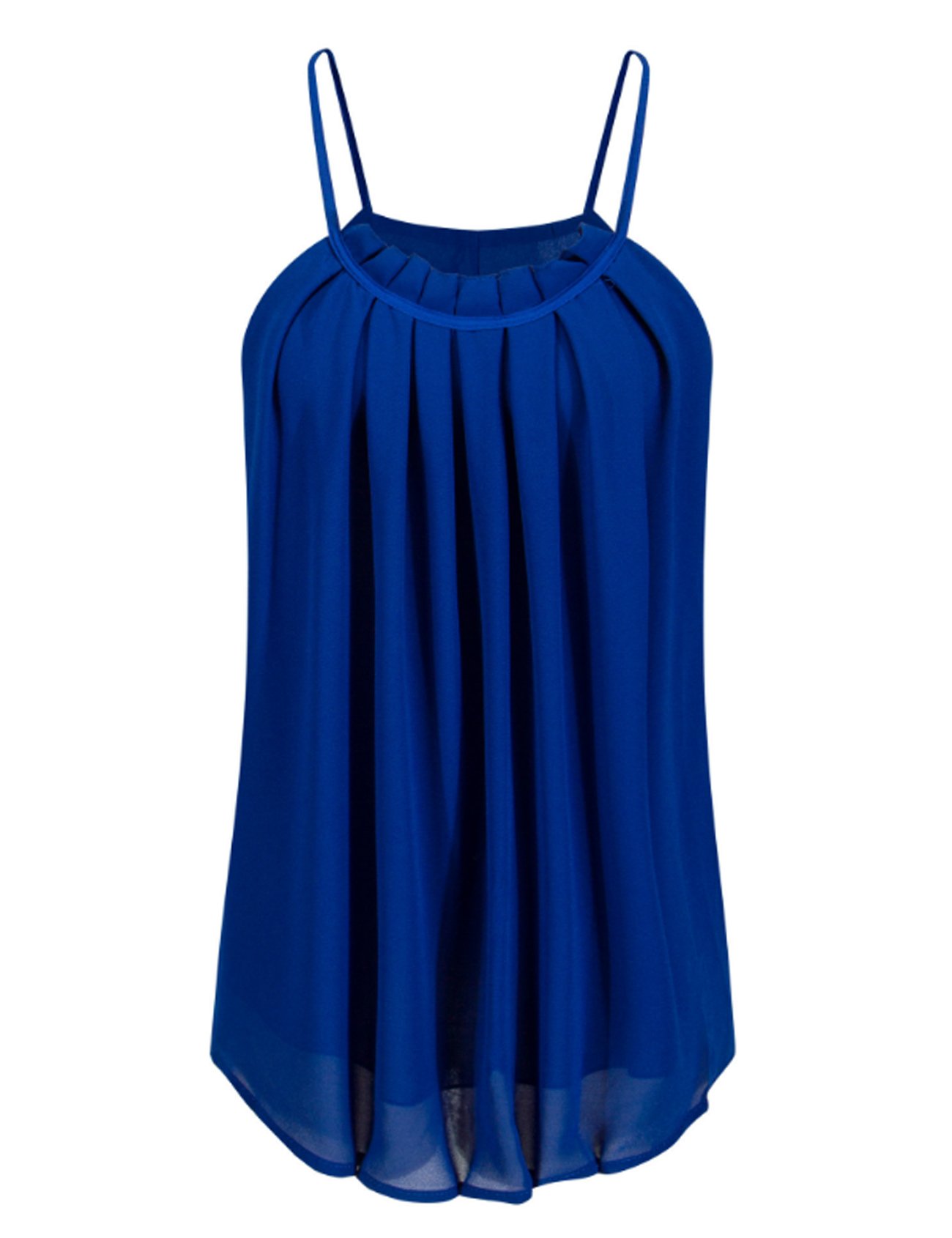 Women's Chiffon Vest Sleeveless Pleated Tank Top - Lightweight Summer Blouse for Casual Wear, Office & Outdoor Activities