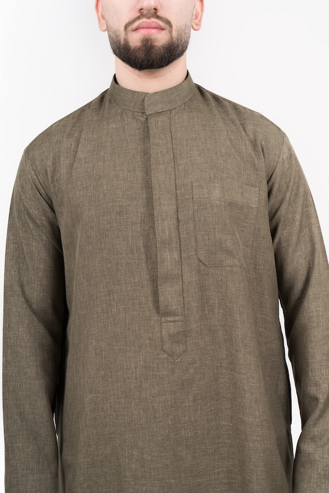 Men's Semiramis 3-Piece Thobe Set with FREE Shemagh & Skull Cap - Traditional Islamic Clothing for Prayer, Eid & Special Occasions