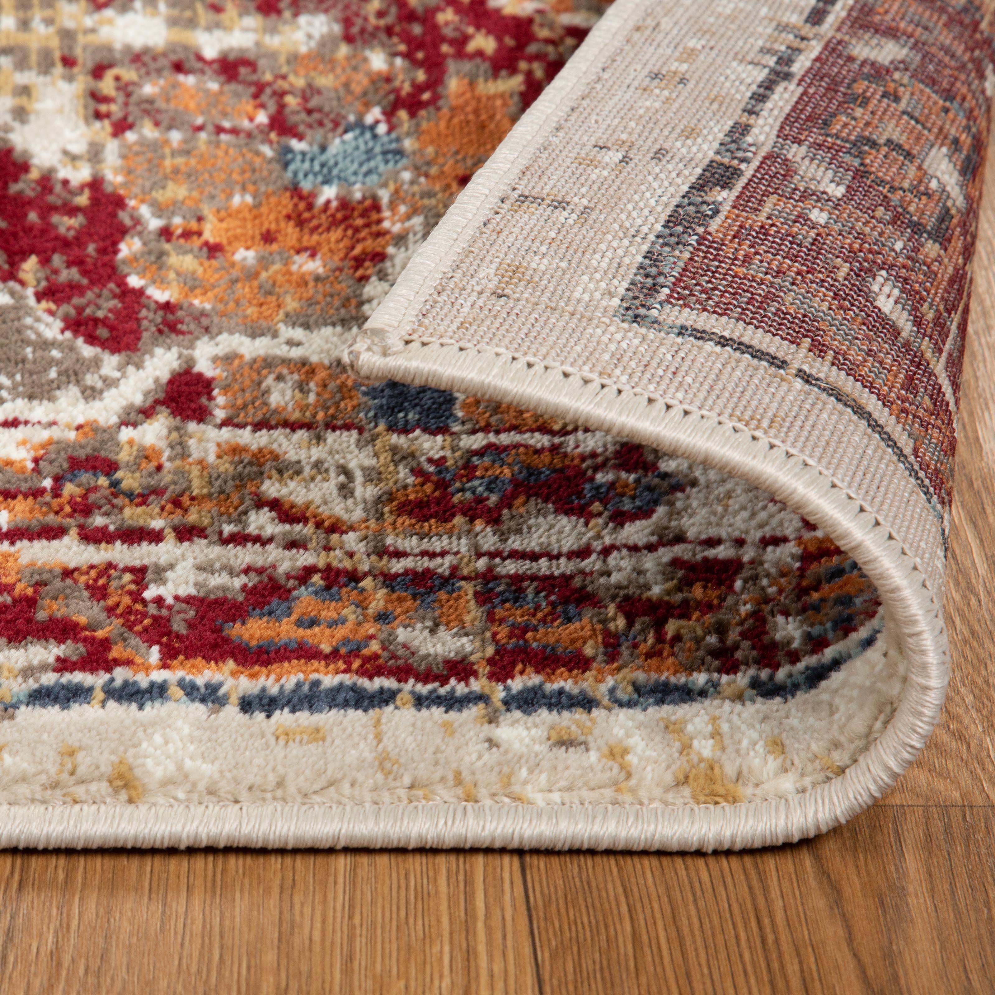 Abena Traditional Medallion Indoor Area Rug or Runner - Non-Slip Living Room Carpet, Bedroom Decor, Hallway Runner - Perfect for Home, Office & Apartment
