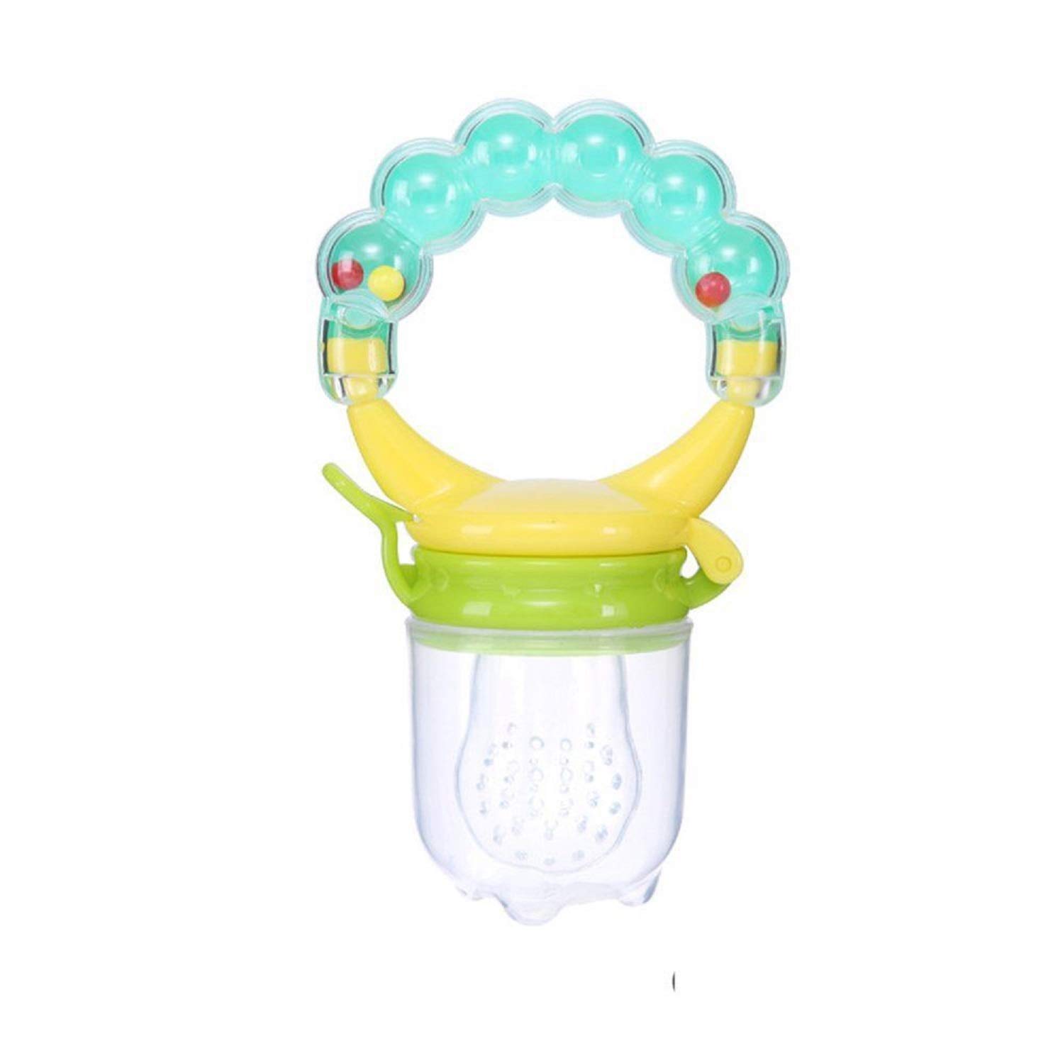 SYGA Fresh Food Nibbler - Baby Fruit Feeder Pacifier with Soft Silicone Mesh for Teething Infants (Cyan) | Safe & Easy Way to Introduce Solids, Perfect for On-the-Go Feeding & Soothing Sore Gums