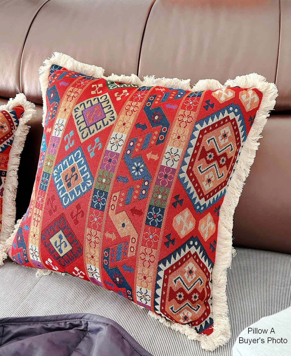 Bohemian Decorative Throw Pillows for Couch & Sofa - Oriental Geometric Living Room Accent Pillows - Perfect for Bedroom, Lounge & Home Decor