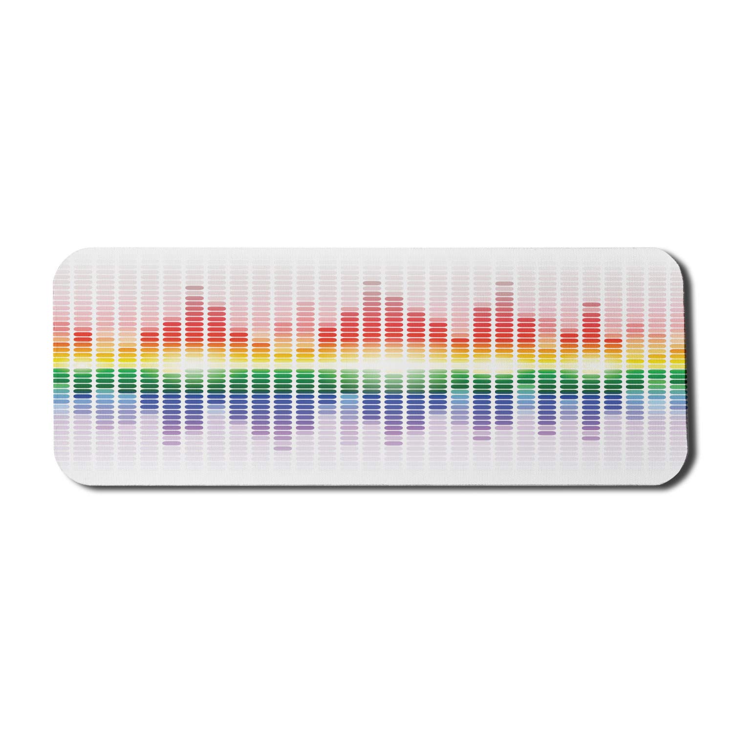 Ambesonne Music-Themed Non-Slip Mouse Pad - Rainbow Digital Equalizer Design for Gaming & Office - 31