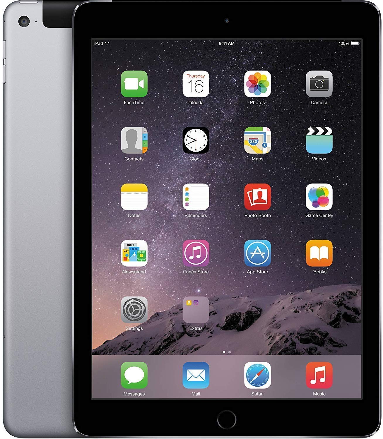 Refurbished Apple iPad Air 2 9.7-inch 64GB WiFi + Cellular Unlocked Tablet - Space Gray (MH2M2LLAUS) | Perfect for Work, Travel & Entertainment