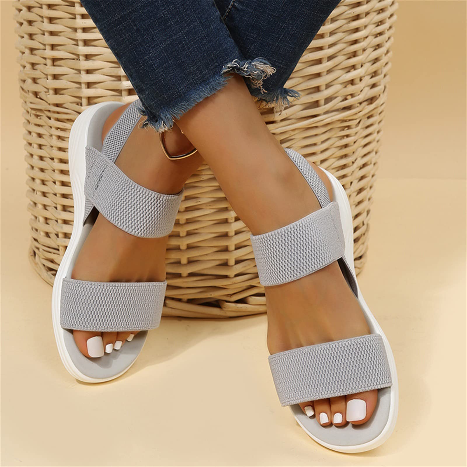 Women's Orthopedic Slingback Sandals - Washable Soft Sole Sport Slides with Adjustable Strap for Walking, Casual & Summer Wear - Open Toe Comfort Shoes for Women (Silver, US9/EU40) | Perfect for Beach, Travel & Everyday Comfort