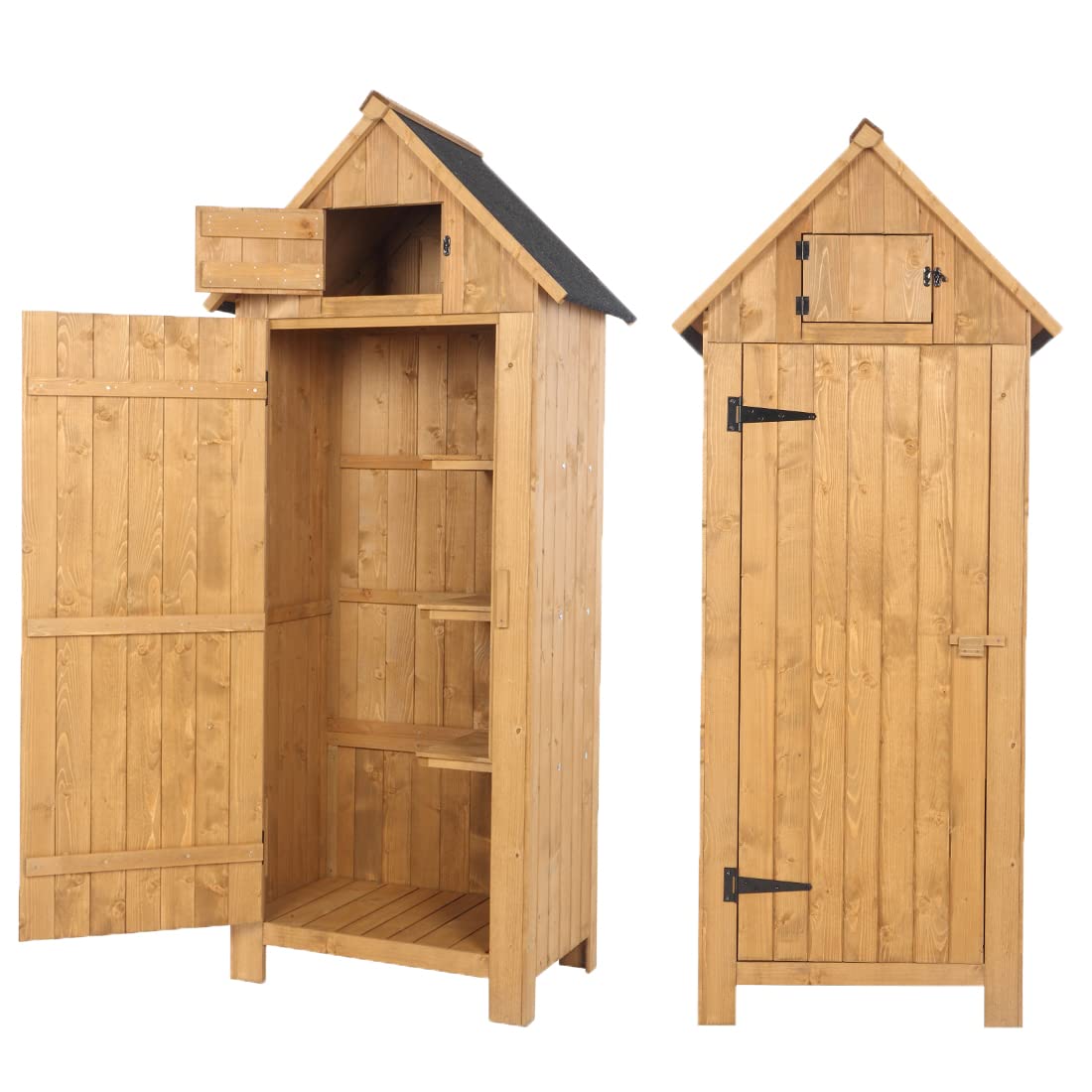 Premium Outdoor Storage Shed Cabinet - Durable Wooden Garden Shed Organizer with Fir Wood Construction | Perfect for Tool Storage, Backyard Organization & Patio Furniture Protection