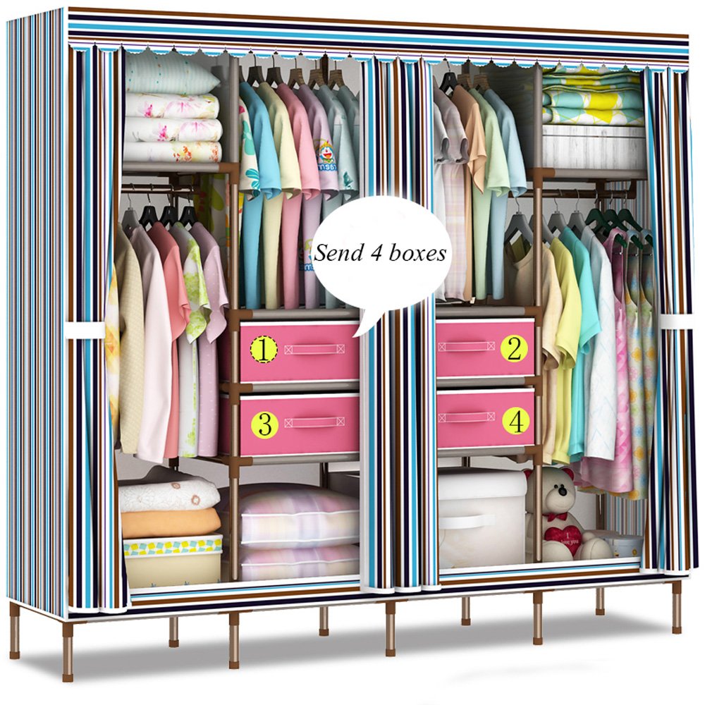 Portable Folding Wardrobe Closet Organizer - Large 67