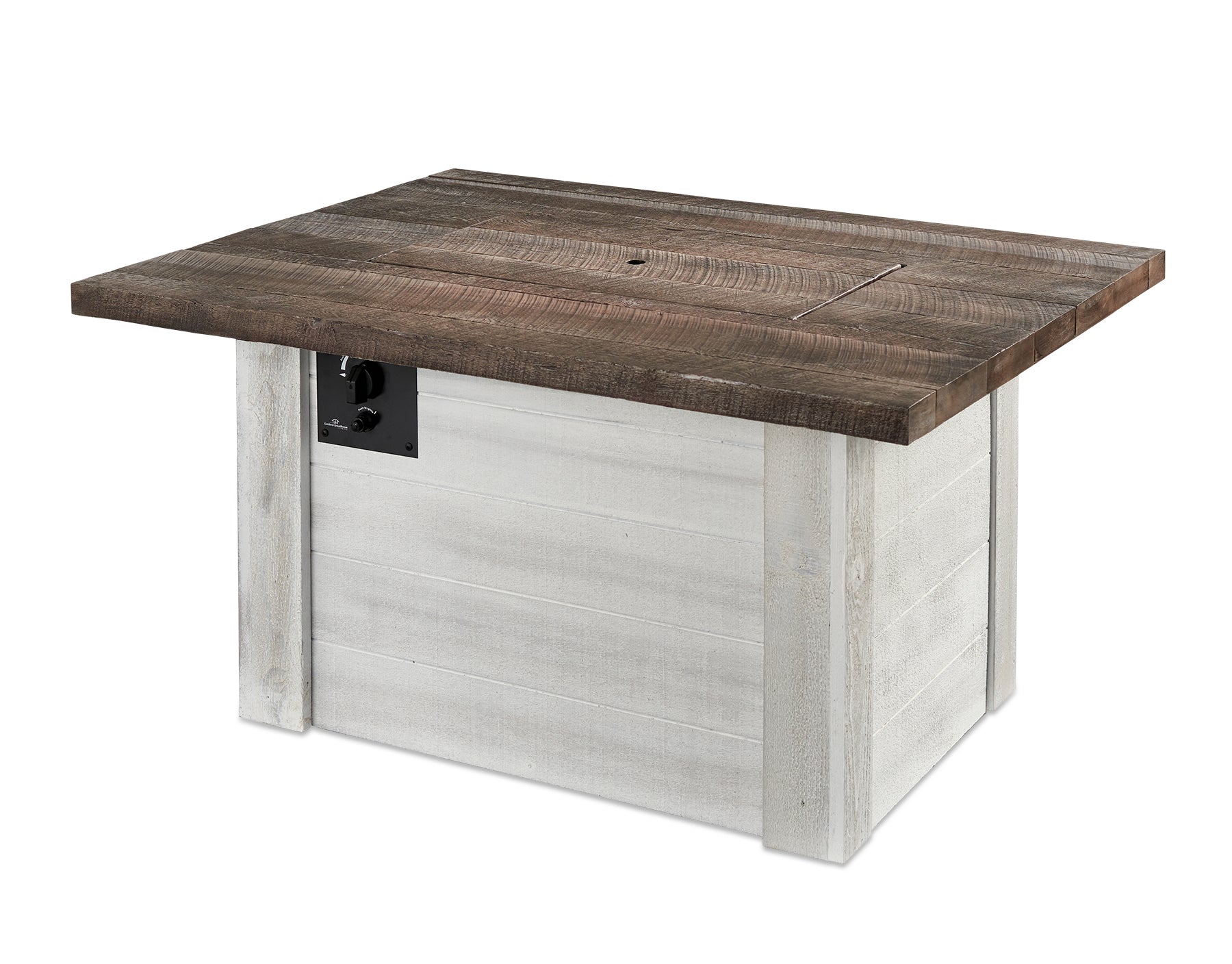 Outdoor GreatRoom Company Alcott 48-Inch Rectangular Gas Fire Pit Table with 24-Inch Crystal Fire Burner - Antique Timber Finish (ALC 1224) - Perfect for Patio, Backyard, and Outdoor Gatherings