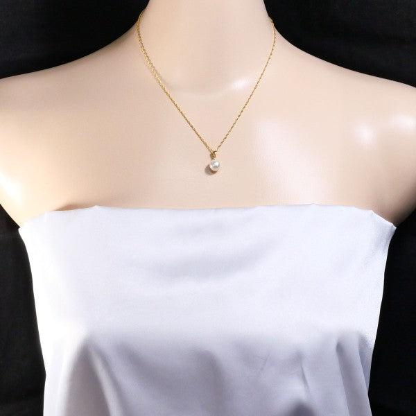 18K Yellow Gold Pearl Necklace for Women - Elegant Cultured Pearl Jewelry Gift for Wedding, Anniversary & Special Occasions