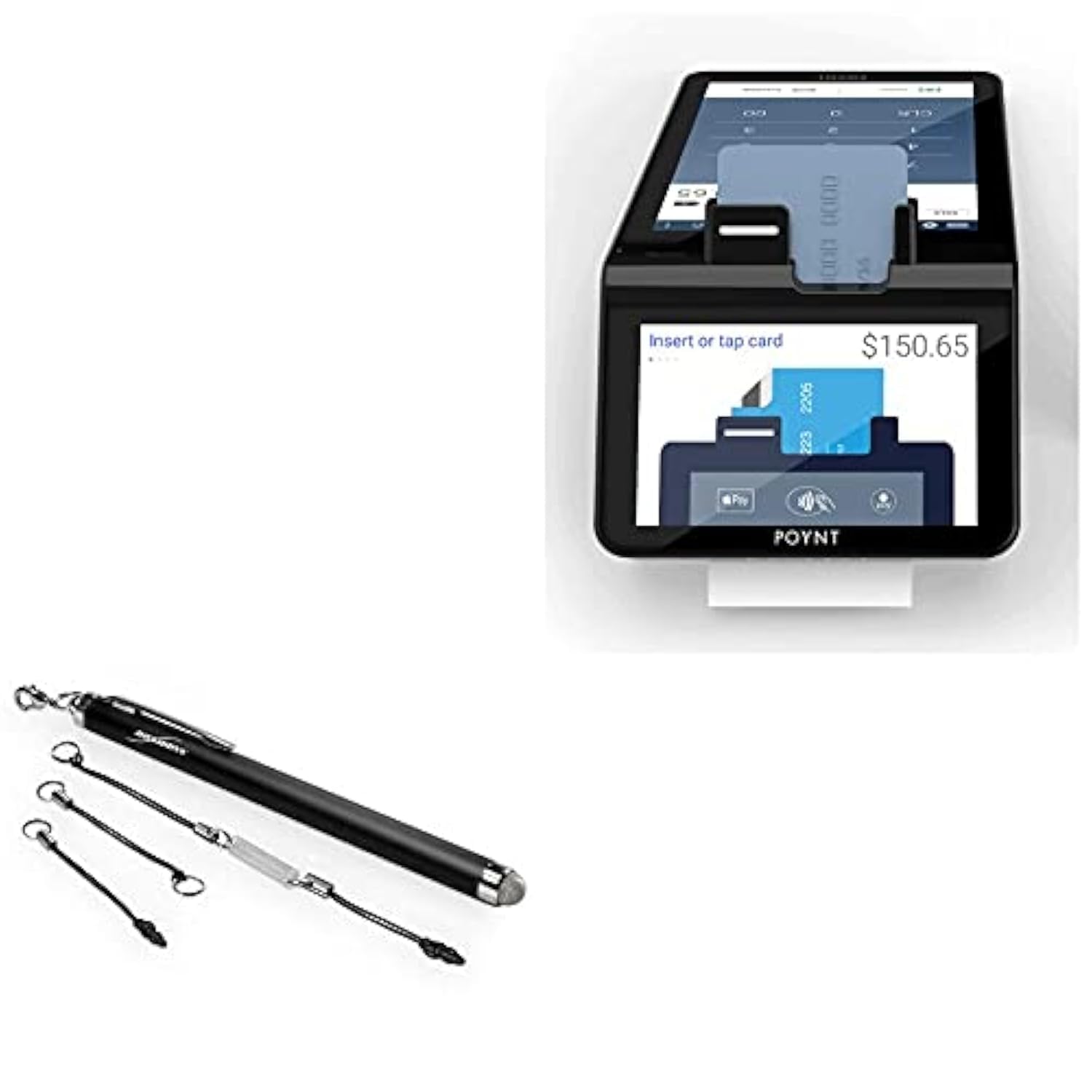 BoxWave EverTouch Capacitive Stylus Pen for Poynt Smart Terminal - Fiber Tip Precision Stylus, Jet Black | Perfect for Retail, POS Systems & Touchscreen Devices