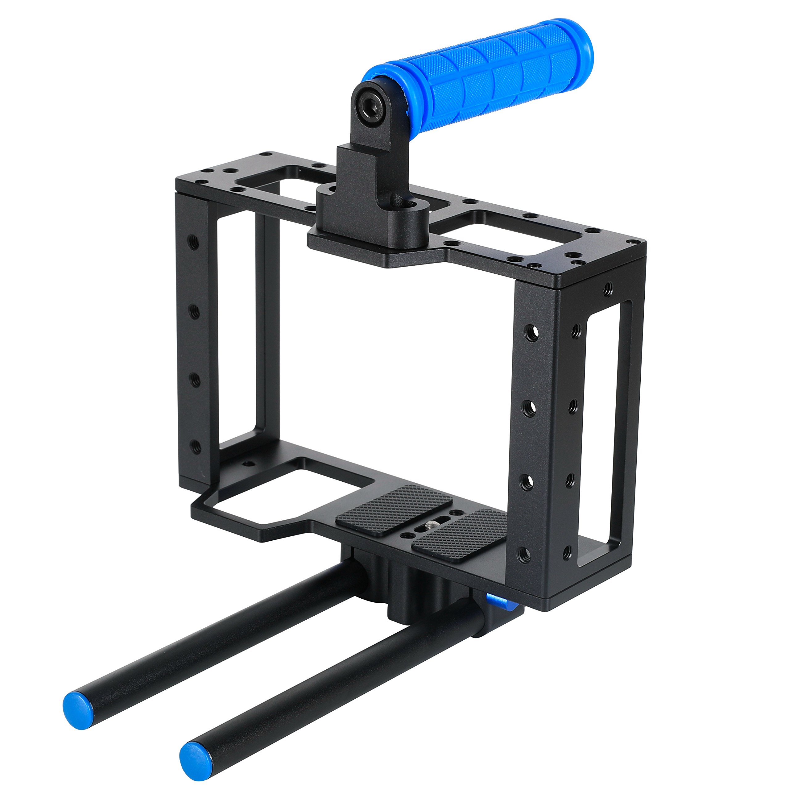 SunSmart Aluminum DSLR Camera Rig Cage for Canon 5D Mark II - Professional Video Stabilizer for Filmmaking & Vlogging Accessories