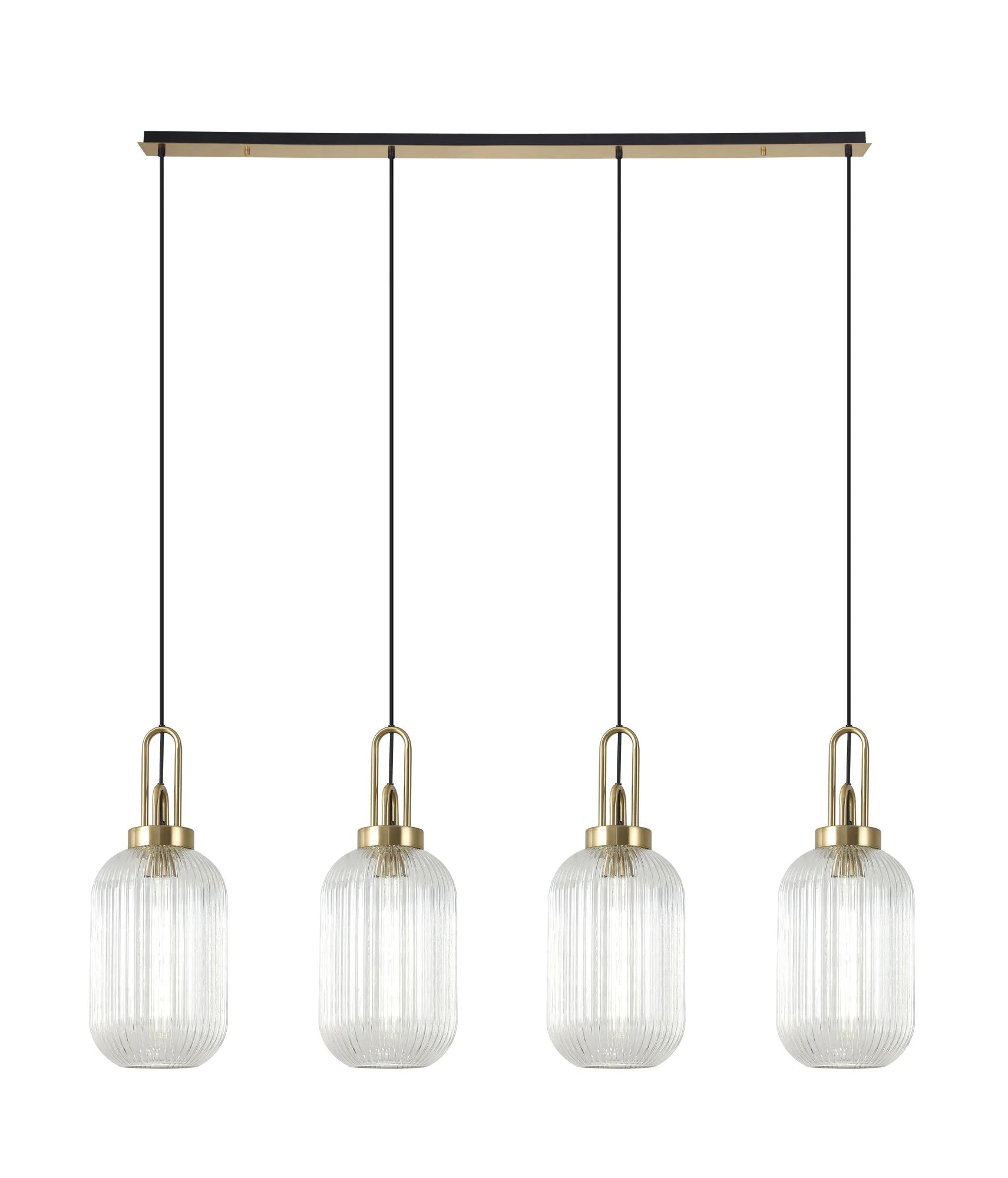Cadiz 4Lt Linear Pendant Light Fixture - Modern Brushed Nickel/Matte Black/Bronze Finish - Perfect for Kitchen Island, Dining Room & Office Lighting