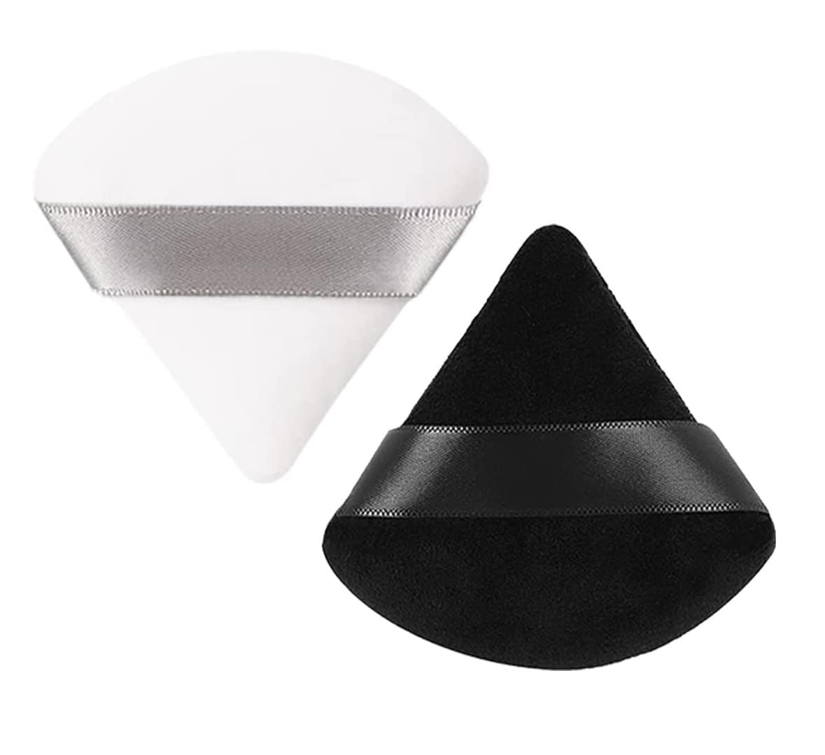 Jnkb 2 Pack Triangle Makeup Sponges - Soft Reusable Powder Puffs for Foundation & Loose Powder, Washable Cosmetic Blenders for Face & Body (Multicolor) - Perfect for Liquid, Cream & Powder Makeup Application
