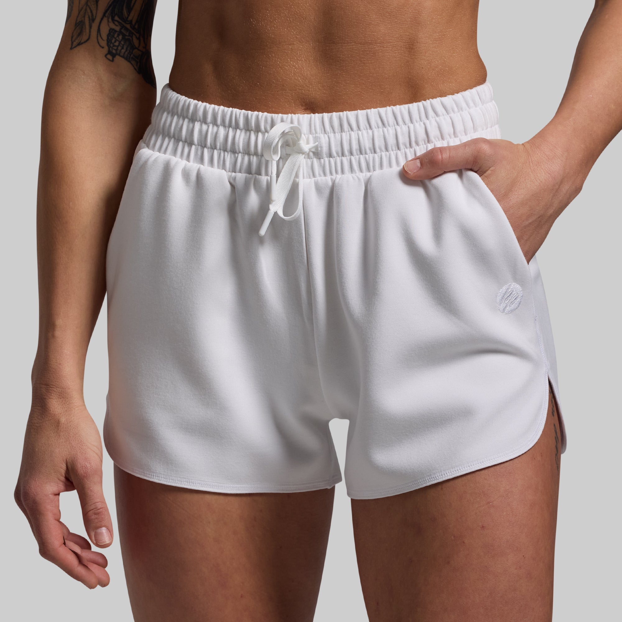 Lounge Lux Shorts for Women - Soft Comfortable White Lounge Shorts | Perfect for Yoga, Sleepwear & Relaxing at Home