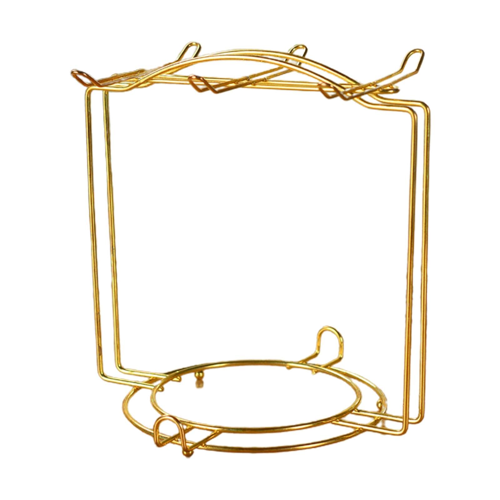 Golden Mug Holder Stand with Hook - Countertop Storage Organizer for Mugs, Cups, and Plates - Durable Drainboard for Kitchen, Office, or Coffee Shop Decoration