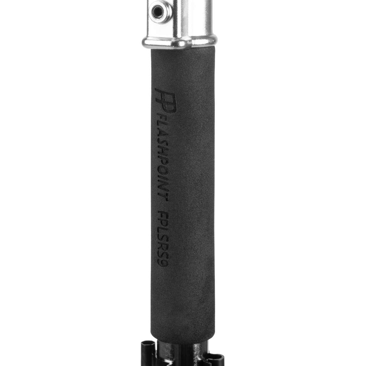 Flashpoint Folding Wheeled Base Stand - Black/Chrome-Plated 11 Foot Heavy Duty Light Stand for Photography & Video Studio Equipment - Perfect for Studio Lights, Backdrops & Portable Shooting