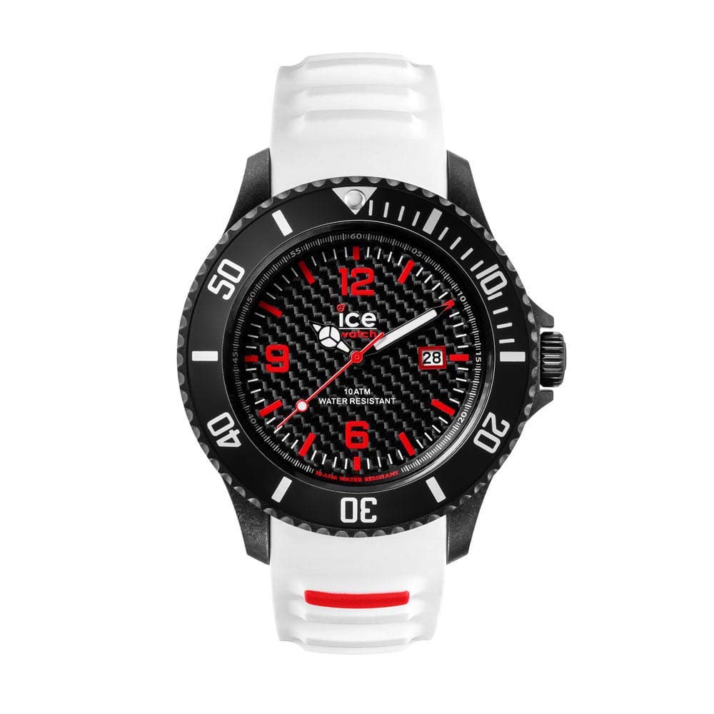Ice-Watch Carbon CA.3H.WE.B.S.15 Men's Black Sports Watch - Waterproof & Durable for Running, Swimming & Outdoor Activities