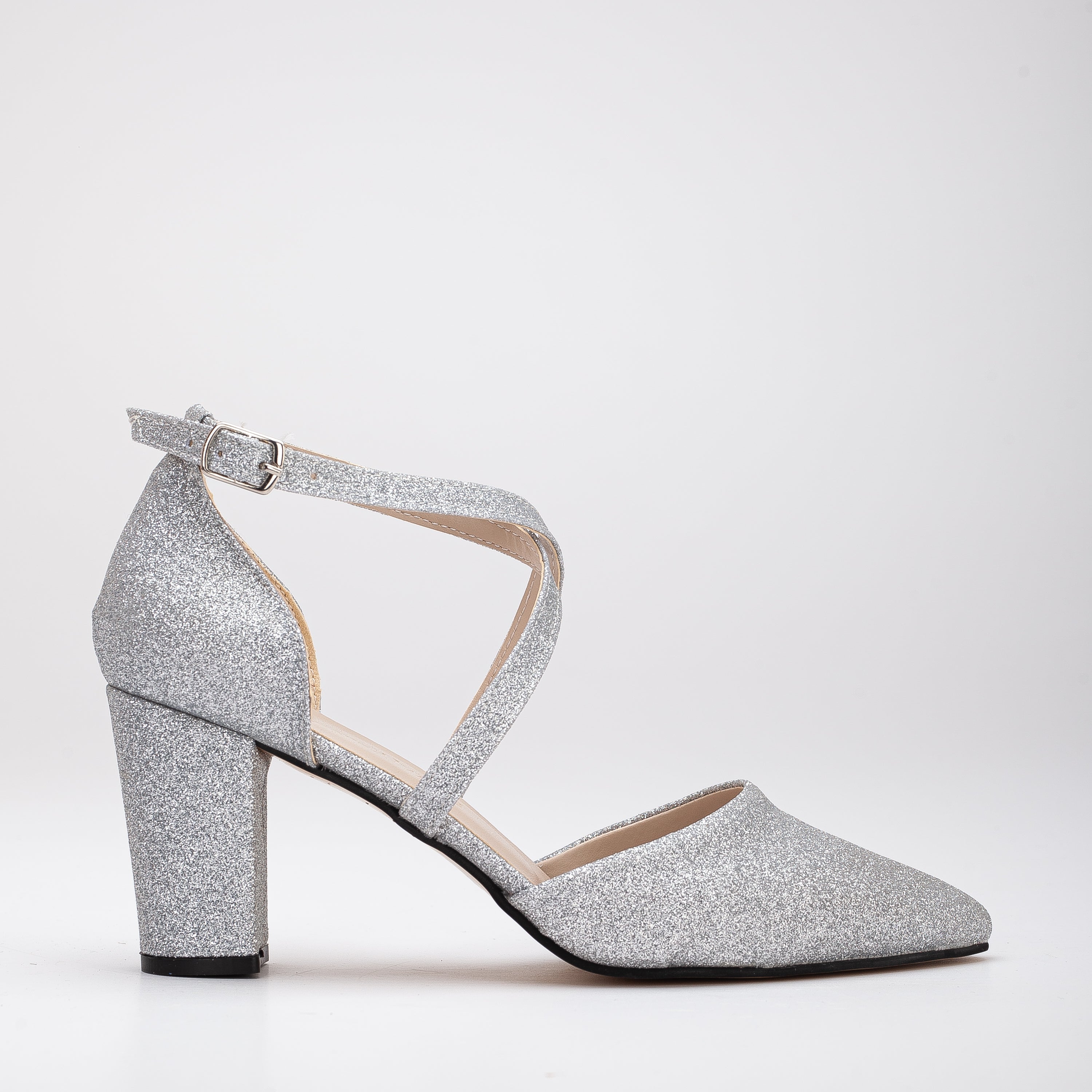 Sina Silver Glitter Wedding Shoes for Bride - Elegant Sparkly Bridal Heels for Wedding Ceremony & Reception, Perfect for Prom, Party, and Special Occasions