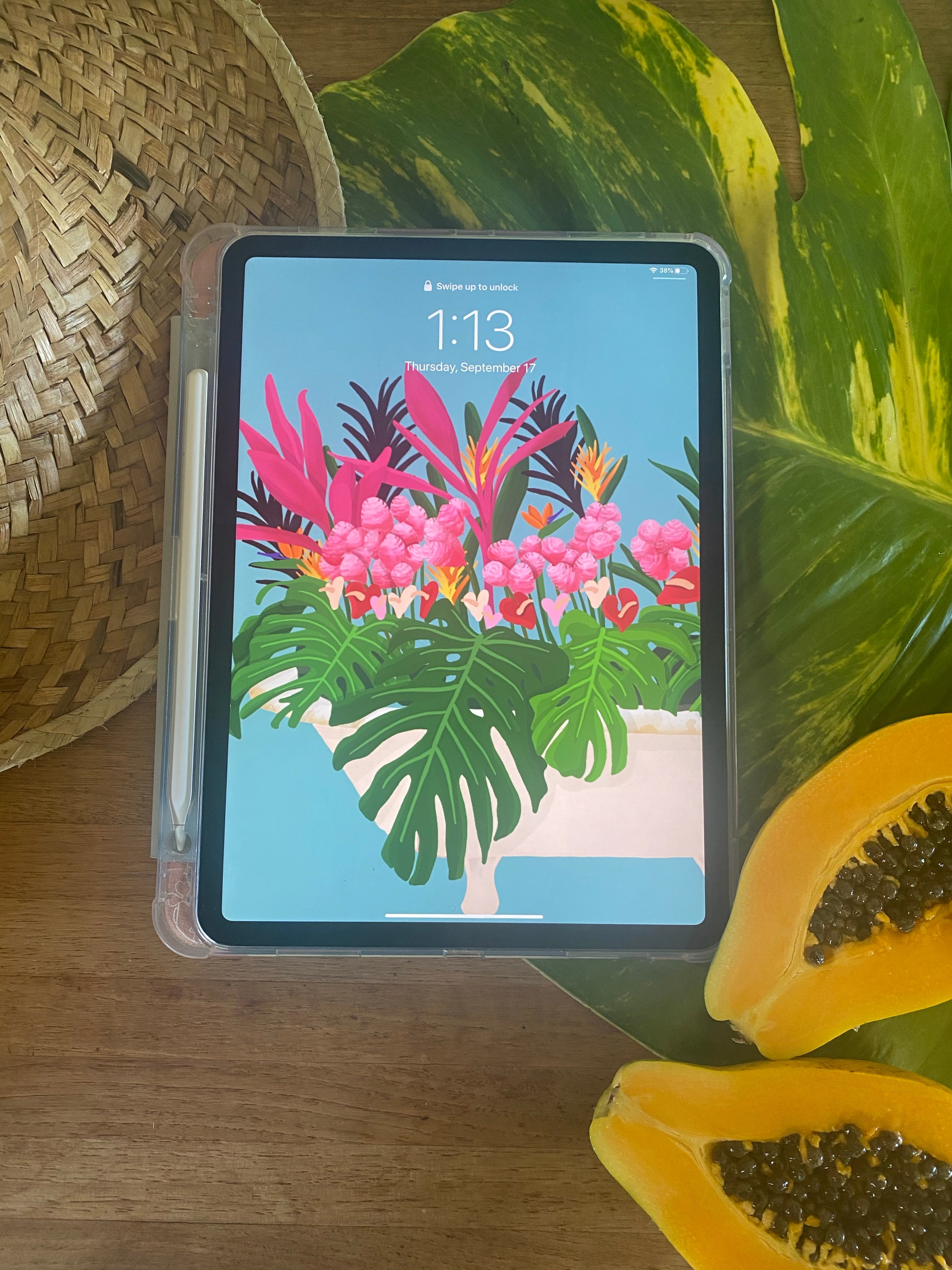 Ōhi’a Lehua Hawaiian Floral iPad Case - Durable Protective Cover for iPad Air/Pro - Perfect for Travel, Work & School