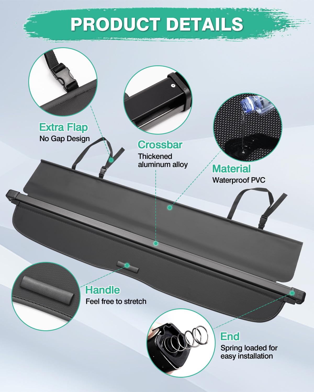 2014-2018 Subaru Forester Cargo Cover | Manual Tailgate Trunk Shade Protector | No Gap Retractable Luggage Cover (Not for Electric Tailgate) | Perfect for Road Trips, Grocery Storage & Pet Protection