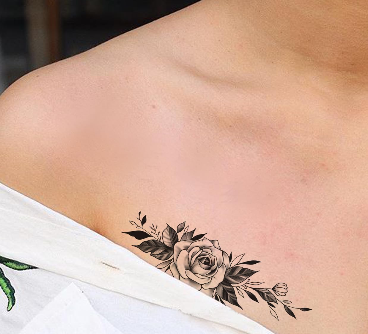 Waterproof Temporary Tattoo Stickers for Men & Women - 3D Realistic Flowers, Butterflies, Stars, Angels & Wolf Designs - Armband & Word Tattoos (17x9.5cm) - Perfect for Parties, Halloween Costumes & Body Art