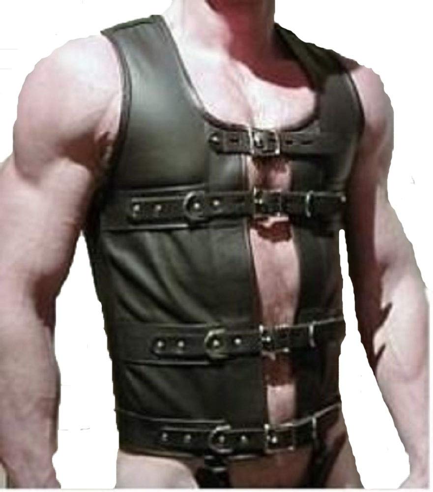 Men's Black Leather Corset Cincher - Premium Cowhide Bondage Waist Trainer for Male Body Shaping | Gothic Fashion, Fetish Wear & BDSM Accessories
