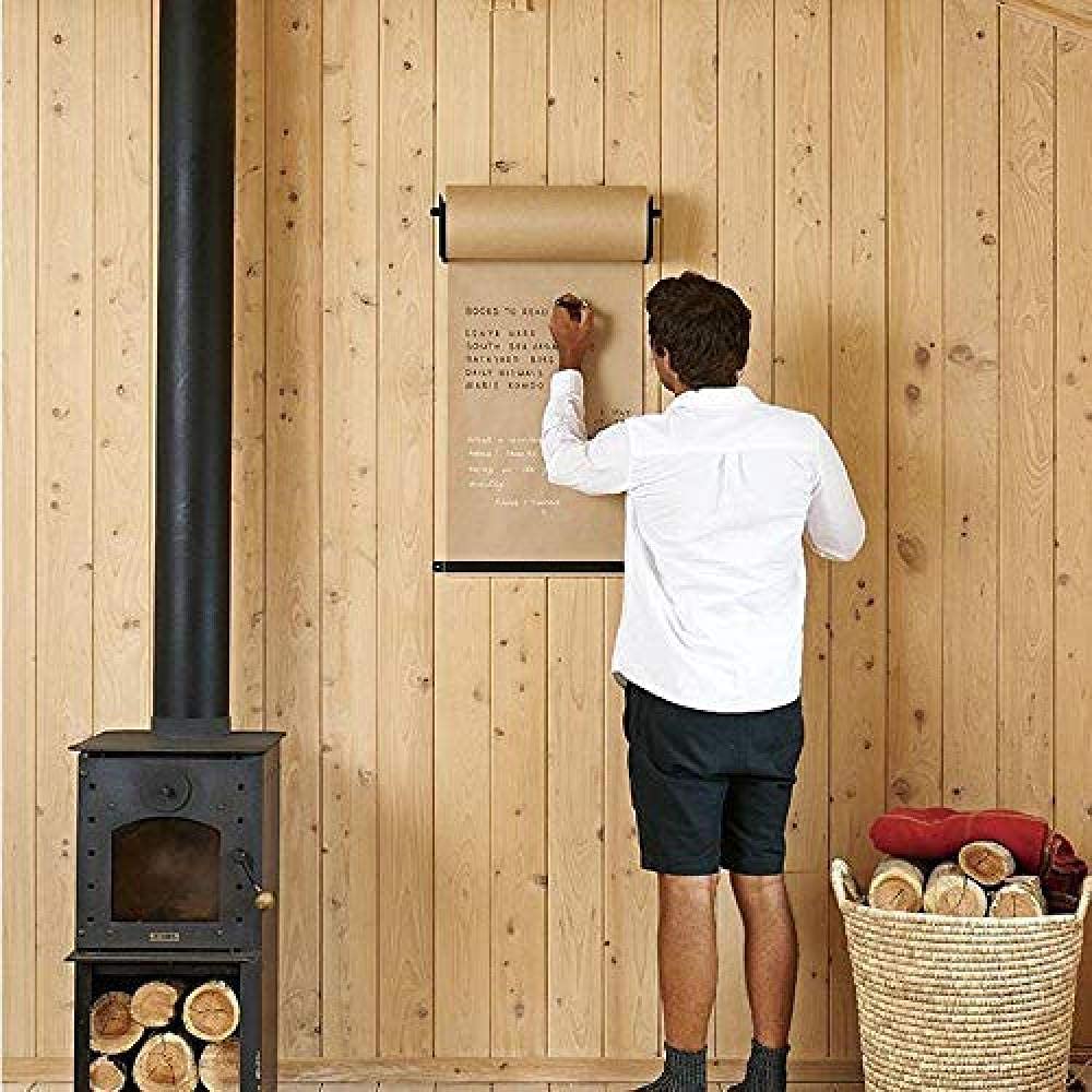 Wall Mounted Kraft Paper Roll Holder - 37cm Paper Dispenser for Office, Home & Coffee Shop | Durable & Space-Saving Organizer for Wrapping, Crafting & Receipt Printing