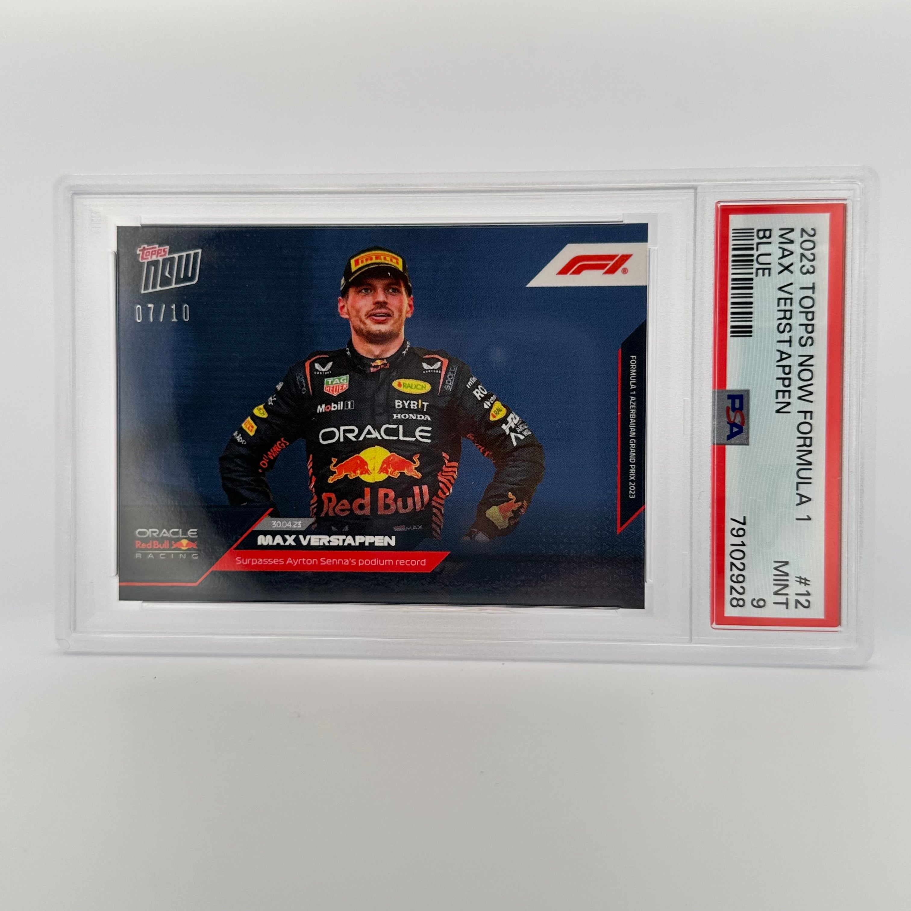 PSA 9 Graded 2007 Topps Chrome Max Verstappen #12 Blue Parallel Rookie Card - Perfect for F1 Collectors, Racing Memorabilia Displays & Investment Portfolios