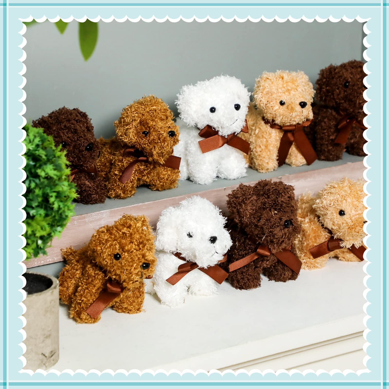 Liliful 40 Pcs 5 Inch Mini Plush Stuffed Animal Dogs - Bulk Small Soft Plush Toy Puppies for Kids Birthday Party Favors, Goodie Bag Fillers, Carnival Prizes, Classroom Rewards & Back to School Gifts - Perfect for Baby Showers, Easter Baskets & Christmas Stocking Stuffers